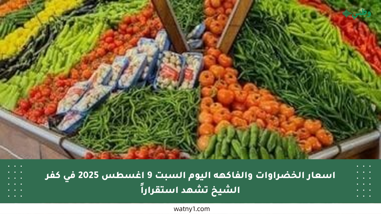 أسعار الخضراوات والفاكهة اليوم السبت 9 أغسطس 2025 في كفر الشيخ تشهد استقراراً